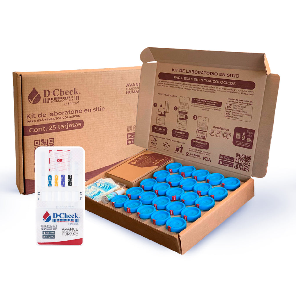 KITS DE LABORATORIO D-CHECK TARJETA 3 - AMP, COC, THC + ALC