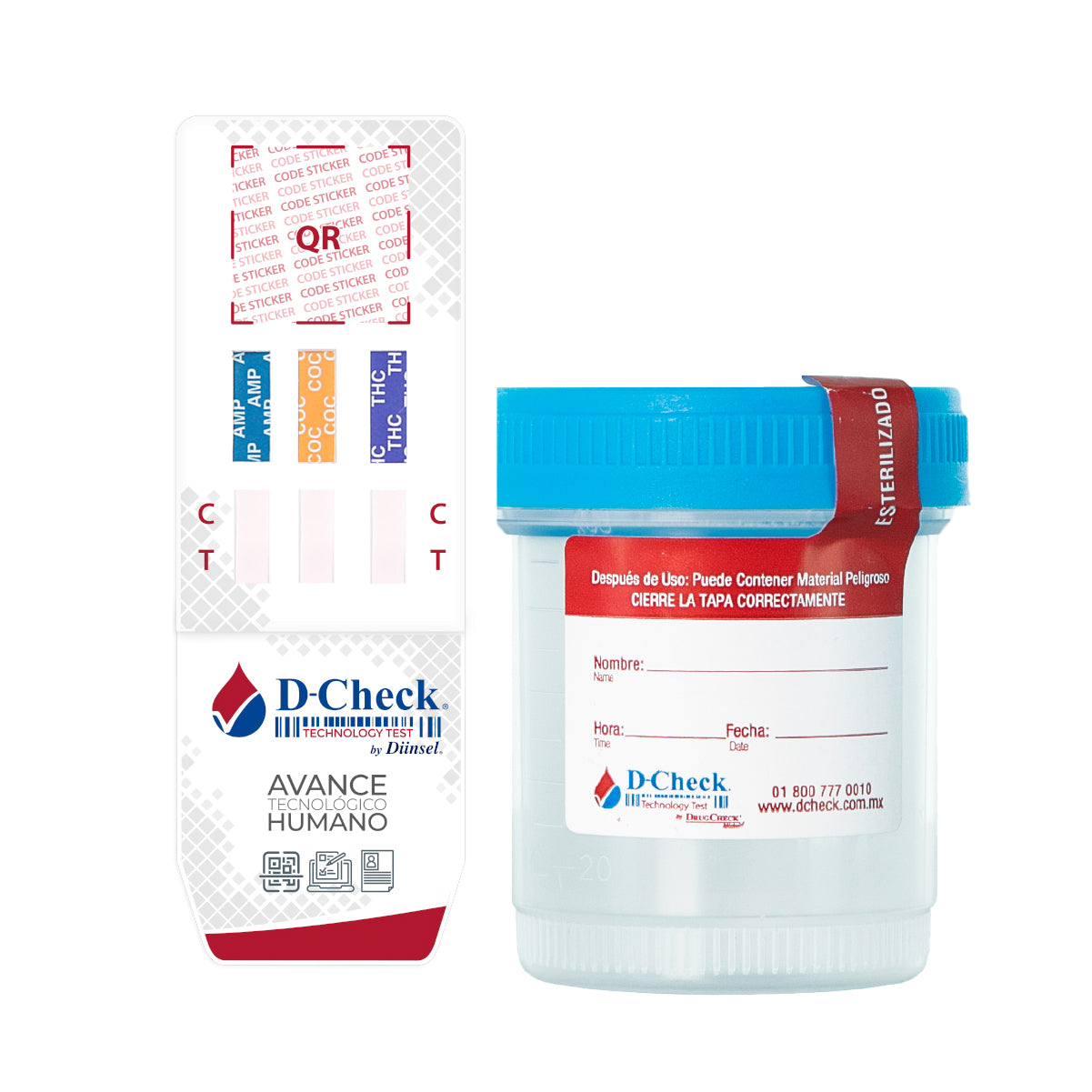 D-CHECK TARJETA 3 CON VASO - AMP, COC, THC