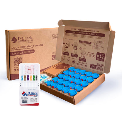 Kit Laboratorio D-CHECK TARJETA 7 - AMP, MPD, FYL, COC, MET, OPI, THC + ALC